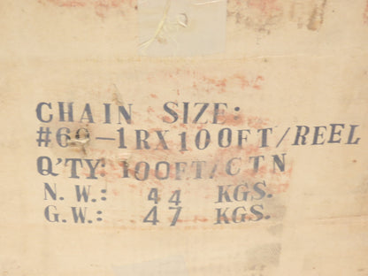 Peer 60-1RIV Roller Chain #60 Riveted Standard Duty .75 Pitch 100' Reel