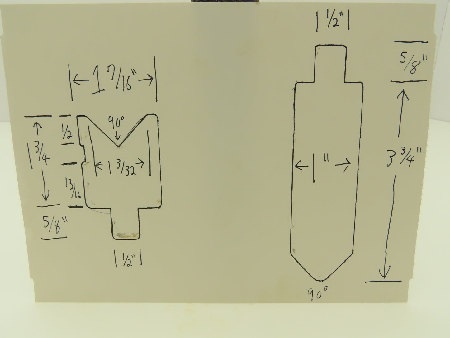 Press Brake Straight Punch & Die 19-3/4" Long 90° 5/8" x 1/2" V Set