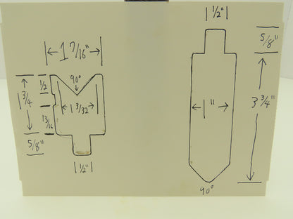 Press Brake Straight Punch & Die 19-3/4" Long 90° 5/8" x 1/2" V Set