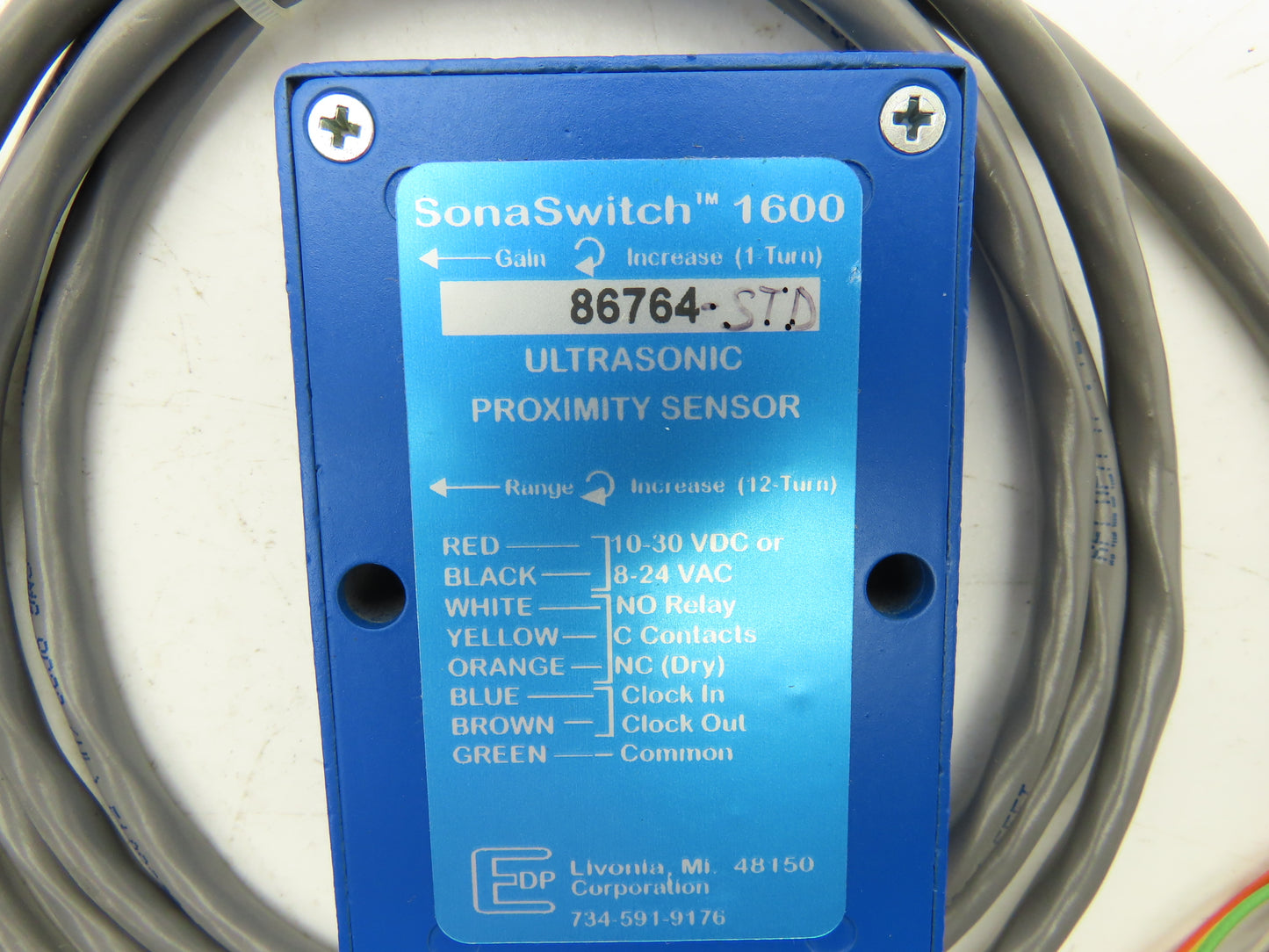 SonaSwitch 1600 Ultrasonic Proximity Sensor 10-30VDC