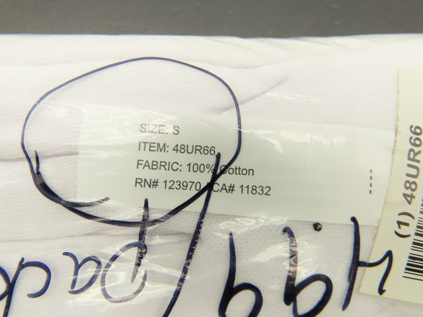 97-521H Lisle Inspection Gloves White Cotton Small 12pk 48UR66  Lot of 9