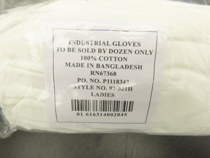 97-521H Lisle Inspection Gloves White Cotton Small 12pk 48UR66  Lot of 9