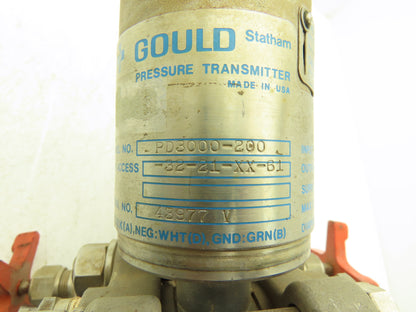Gould PD3000-200-32-21-XX-61 Pressure Transmitter 30VDC 2000psi w/Manifold Valve