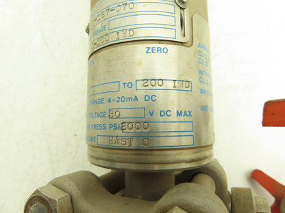 Gould PD3000-200-32-21-XX-61 Pressure Transmitter 30VDC 2000psi w/Manifold Valve