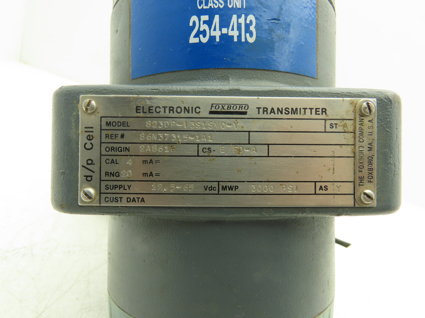 Foxboro 823DP-I3S1SM0-Y Pressure Transmitter 12.5-65vdc 3000psi w/Manifold