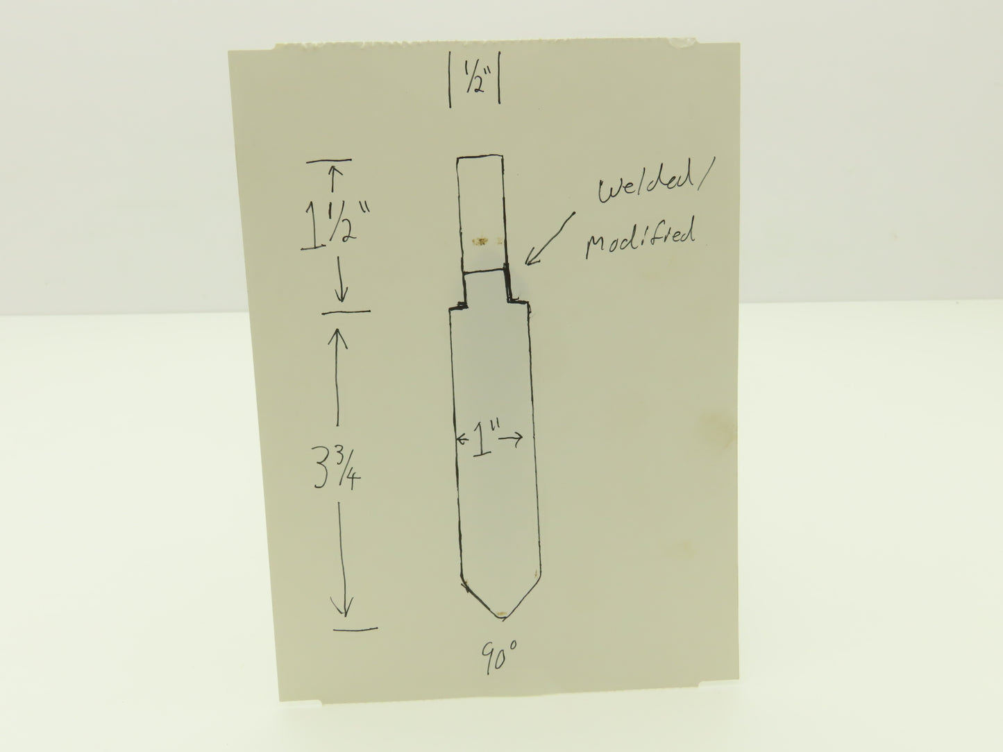 Press Brake Straight Punch Die 14-15/16" Long 90° With 1/2 x 1-1/2" Shank