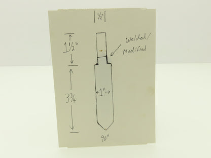 Press Brake Straight Punch Die 14-15/16" Long 90° With 1/2 x 1-1/2" Shank