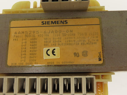 Siemens 4AM5295-6JA00-0N 500 VA Transformer 1PH HV 230/480/600 LV 115/115