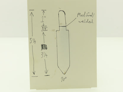 Press Brake Straight Punch Die 25-1/4" Long 70° With 1/2 x 1-5/8" Shank