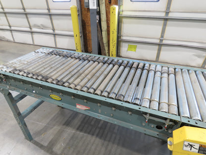 Hytrol 10'x 26" Accumulation Roller Conveyor 23"BF V-Belt Drive 1Hp 3PH 100fpm