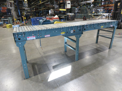 Hytrol 10'x 26" Accumulation Roller Conveyor 23"BF V-Belt Drive 1Hp 3PH 100fpm
