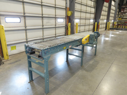 Hytrol 10'x 26" Accumulation Roller Conveyor 23"BF V-Belt Drive 1Hp 3PH 100fpm