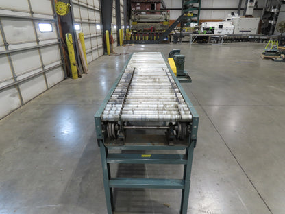 Hytrol 10'x 26" Accumulation Roller Conveyor 23"BF V-Belt Drive 1Hp 3PH 100fpm