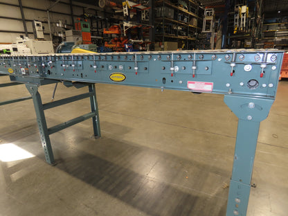 Hytrol 10'x 26" Accumulation Roller Conveyor 23"BF V-Belt Drive 1Hp 3PH 100fpm