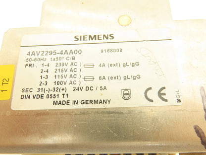 Siemens 4AV2295-4AA00 DC Power Supply 24VDC 5A Input 1PH 230/115