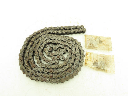 N/A #60-1 360 Roller Chain Standard Duty Riveted Some Surface Rust 2 Connectors