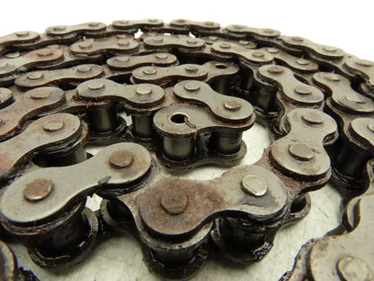 N/A #60-1 360 Roller Chain Standard Duty Riveted Some Surface Rust 2 Connectors