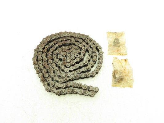 N/A #60-1 360 Roller Chain Standard Duty Riveted Some Surface Rust 2 Connectors