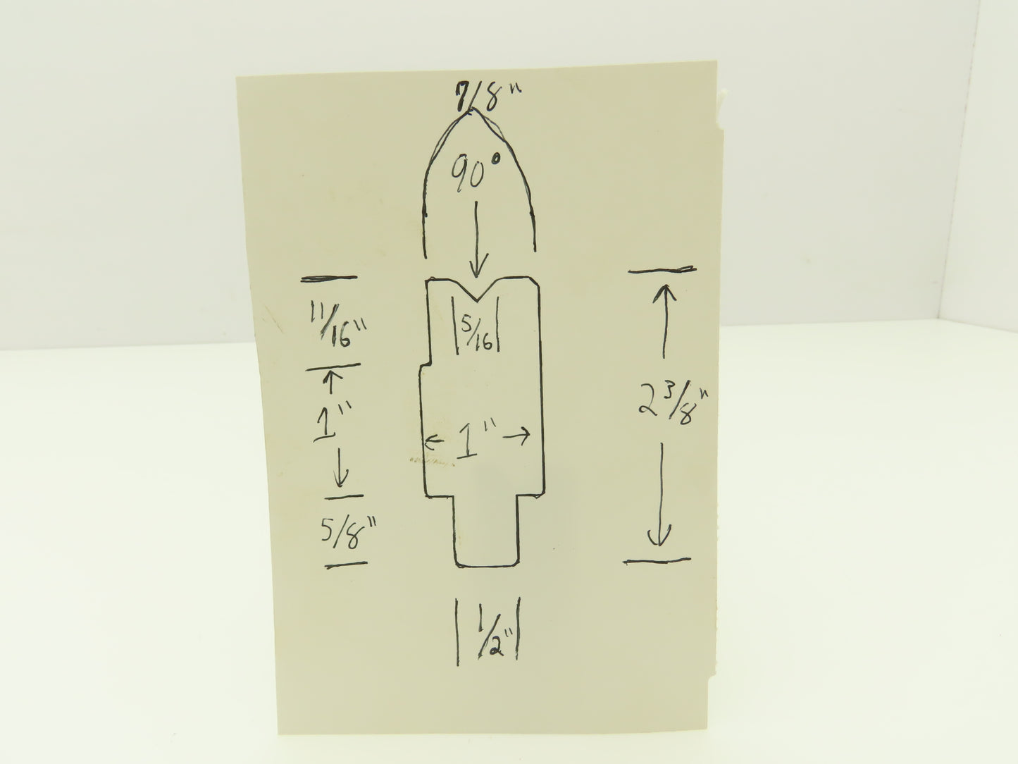 Press Brake Die 15-1/8" Long 90° Offset With 1/2 x 5/8" Shank