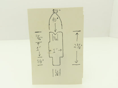 Press Brake Die 15-1/8" Long 90° Offset With 1/2 x 5/8" Shank