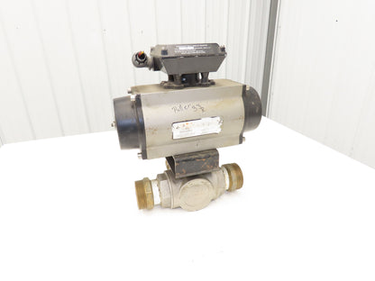 Bettis RPB2250-SR4  2"NPT 3-Way Ball Valve 316SS w/Pneumatic Actuator 120psi