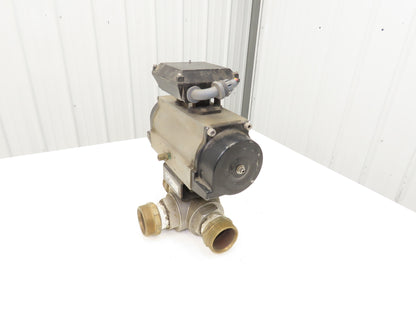 Bettis RPB2250-SR4  2"NPT 3-Way Ball Valve 316SS w/Pneumatic Actuator 120psi