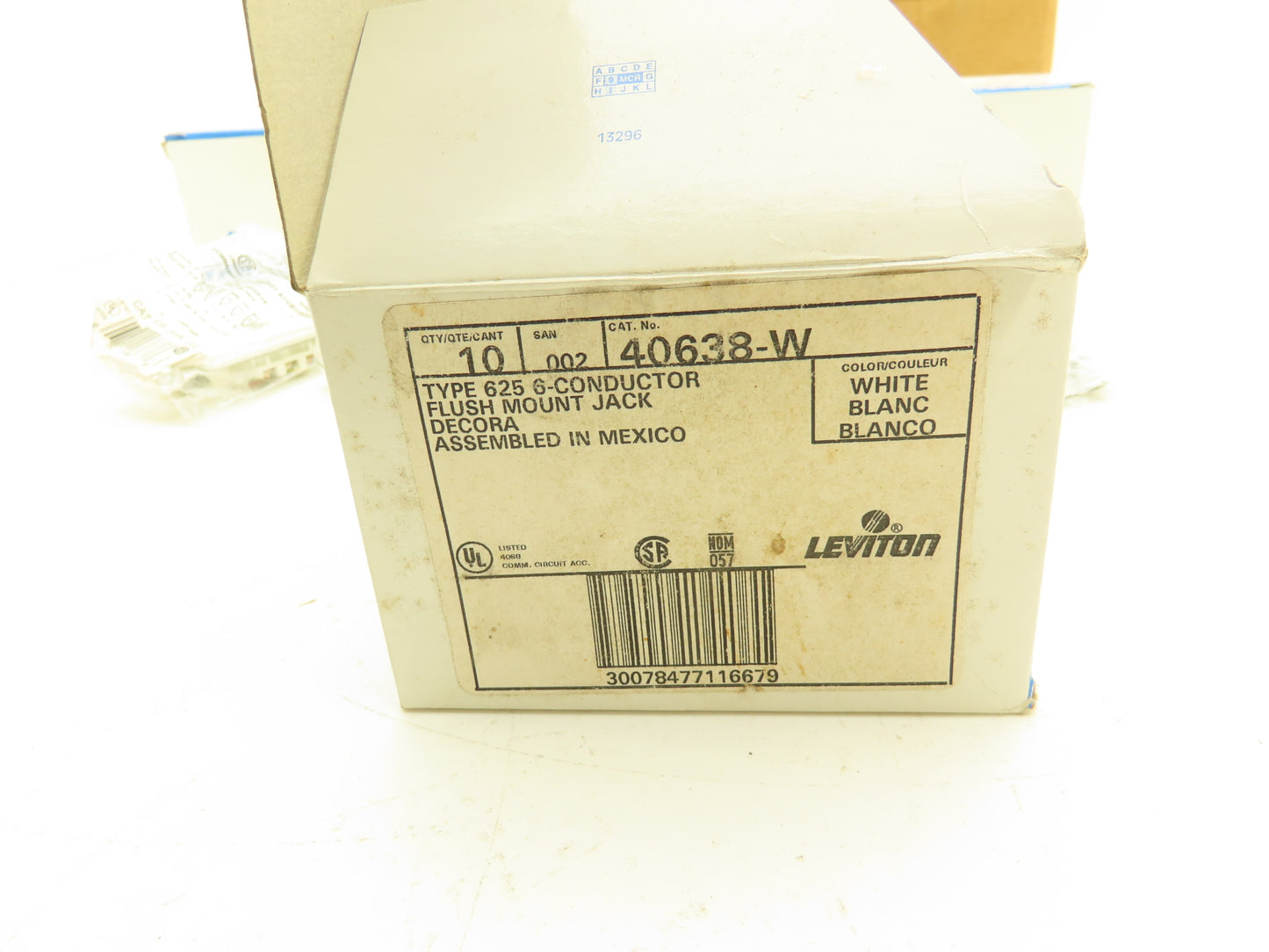 Leviton 40638-W Type 625 Flush Mount 6-Conductor Phone Jack White Lot of 50