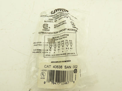 Leviton 40638-W Type 625 Flush Mount 6-Conductor Phone Jack White Lot of 50