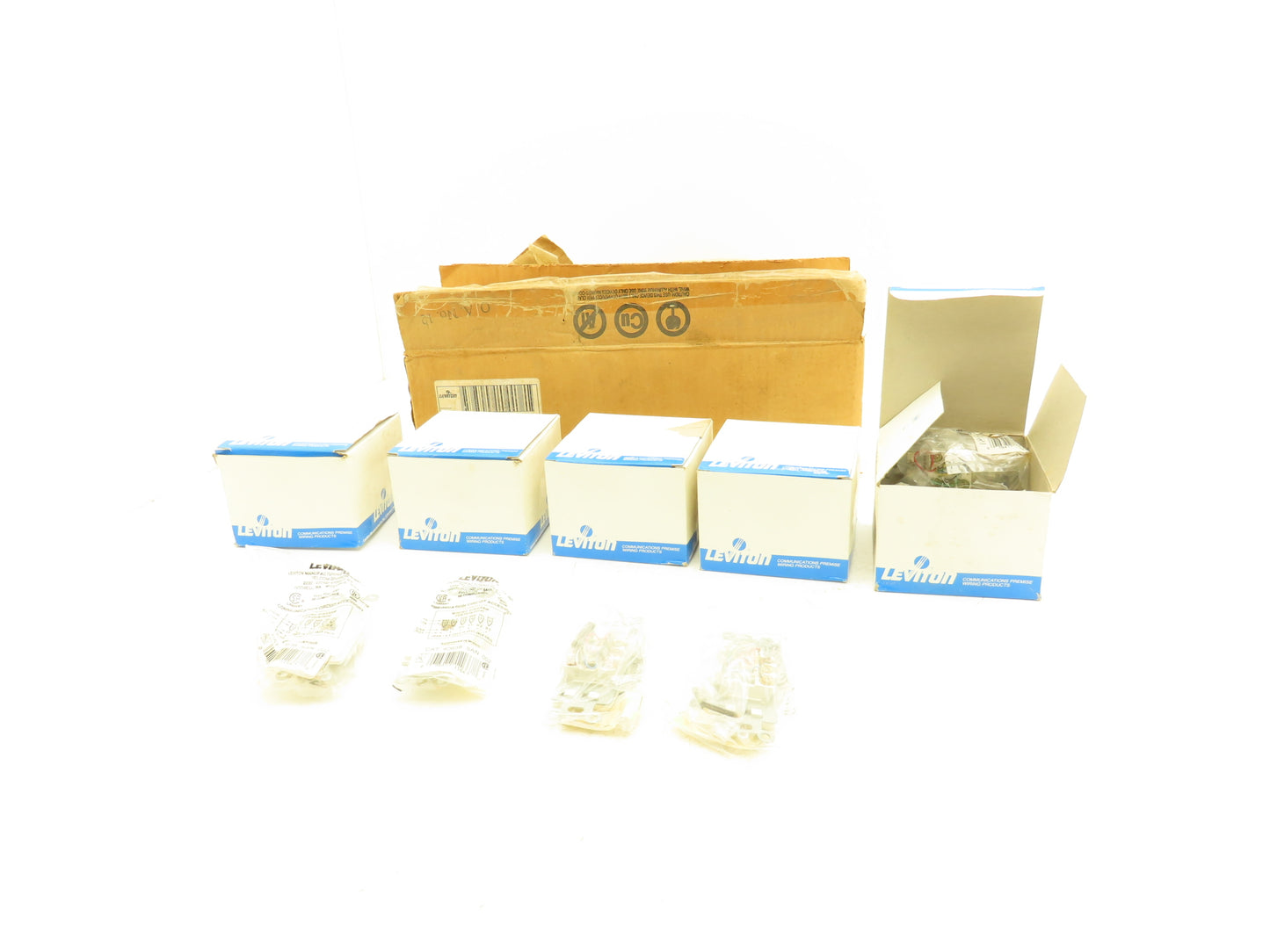 Leviton 40638-W Type 625 Flush Mount 6-Conductor Phone Jack White Lot of 50