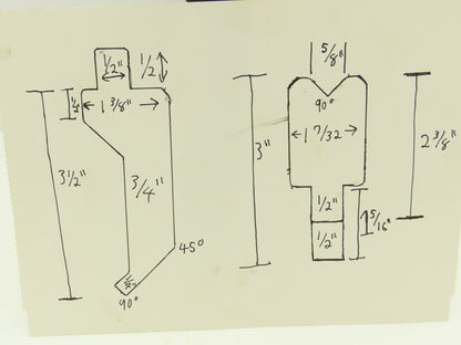 Press Brake Straight Die 12-1/4" Long 90° V With 1/2 x 5/8" Shank