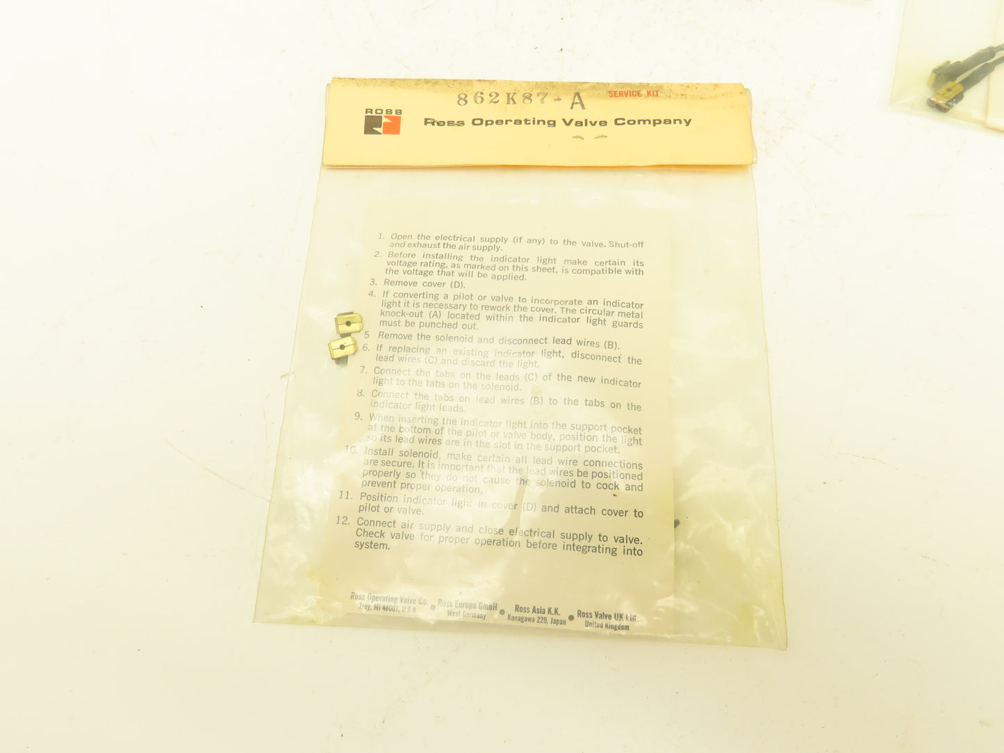 Ross 862K87-A Indicator Light Service Kit 120VAC Lot of 10