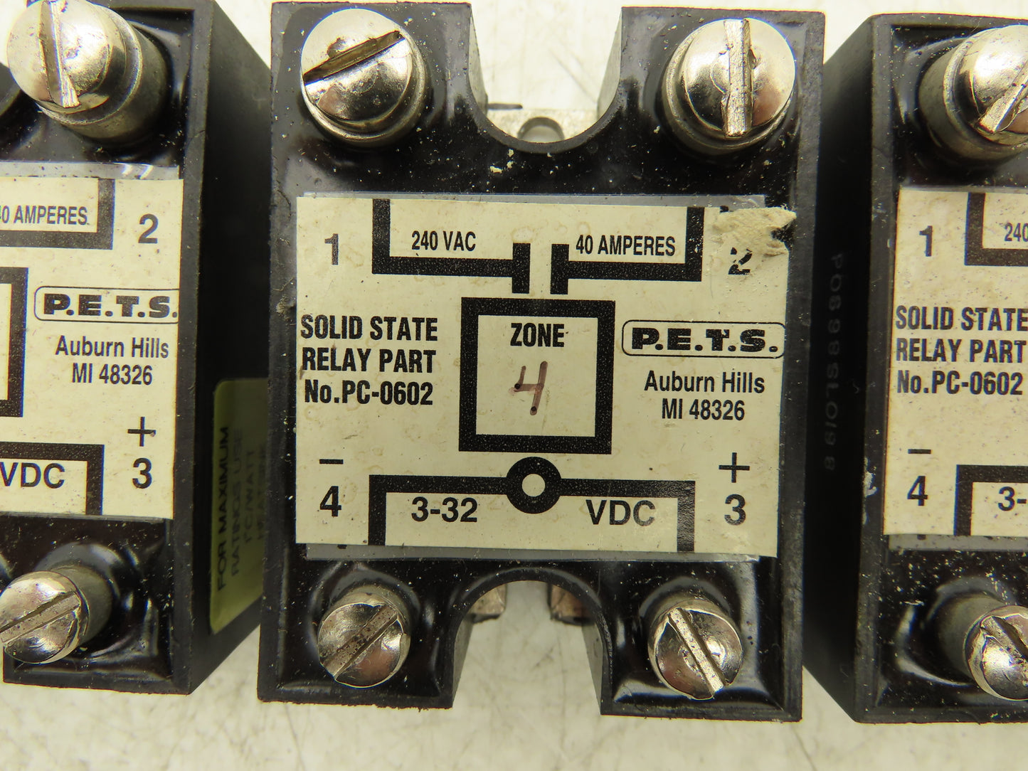 P.E.T.S. PC-0602 Solid State Relay 40A 3.5-32VDC Coil Lot of 6