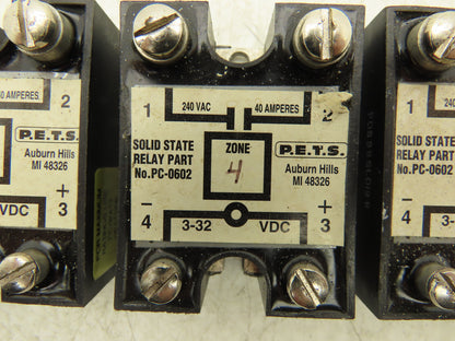 P.E.T.S. PC-0602 Solid State Relay 40A 3.5-32VDC Coil Lot of 6