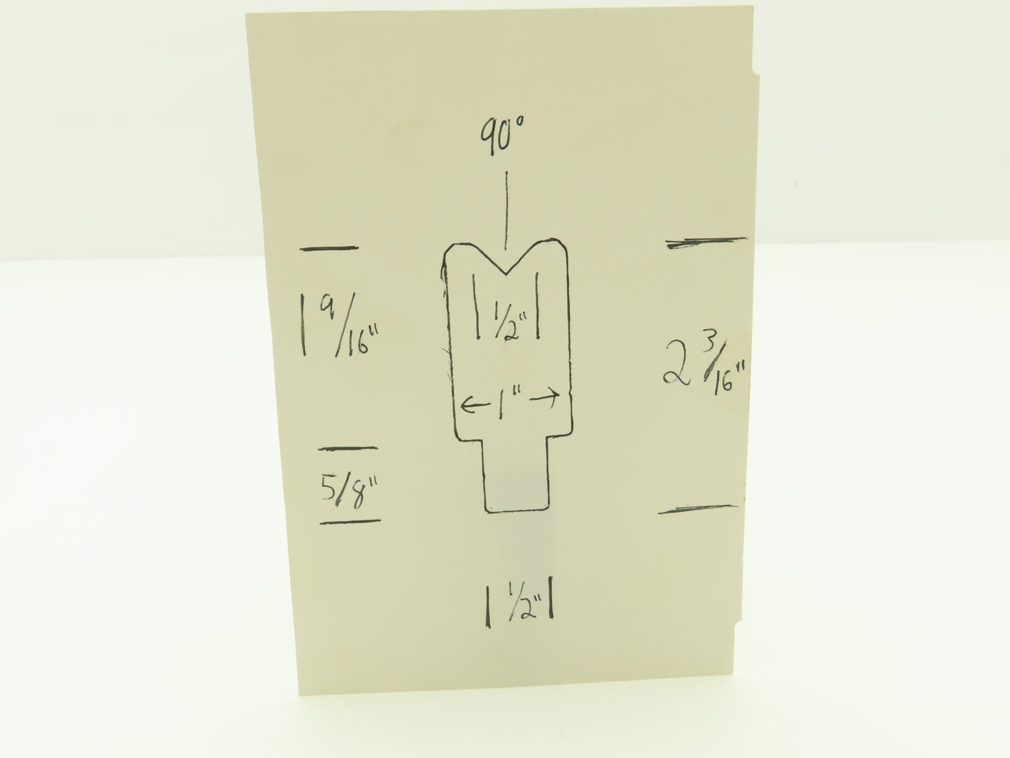 Press Brake Straight Die 21-1/2" Long 90° V With 1/2 x 5/8" Shank