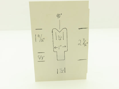 Press Brake Straight Die 21-1/2" Long 90° V With 1/2 x 5/8" Shank