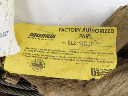 Wireco 3/8"x 100' Steel Wire Rope Crane Hoist Winch Lifting Cable R68759D2F119