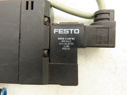 Festo CPE24-M1H-5/3GS-3/8 Pneumatic Solenoid Valve 5/2-Pos 24VDC Lot of 2