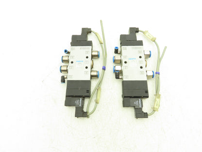 Festo CPE24-M1H-5/3GS-3/8 Pneumatic Solenoid Valve 5/2-Pos 24VDC Lot of 2