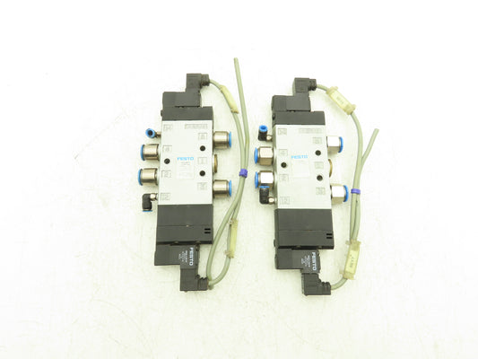 Festo CPE24-M1H-5/3GS-3/8 Pneumatic Solenoid Valve 5/2-Pos 24VDC Lot of 2