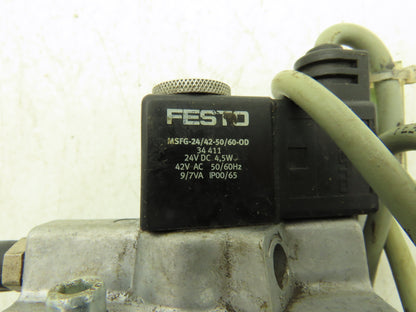 Festo MFH-3-1/2-S Pneumatic Solenoid Valve 3/2-way 24VDC G1/8" Lot of 2