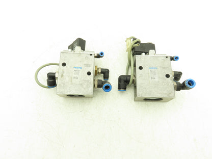 Festo MFH-3-1/2-S Pneumatic Solenoid Valve 3/2-way 24VDC G1/8" Lot of 2