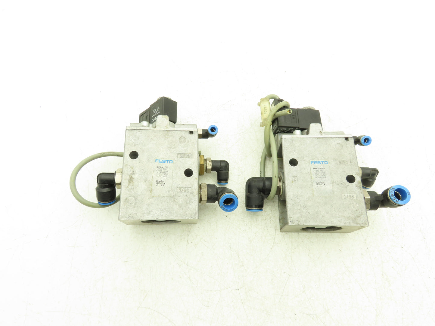 Festo MFH-3-1/2-S Pneumatic Solenoid Valve 3/2-way 24VDC G1/8" Lot of 2