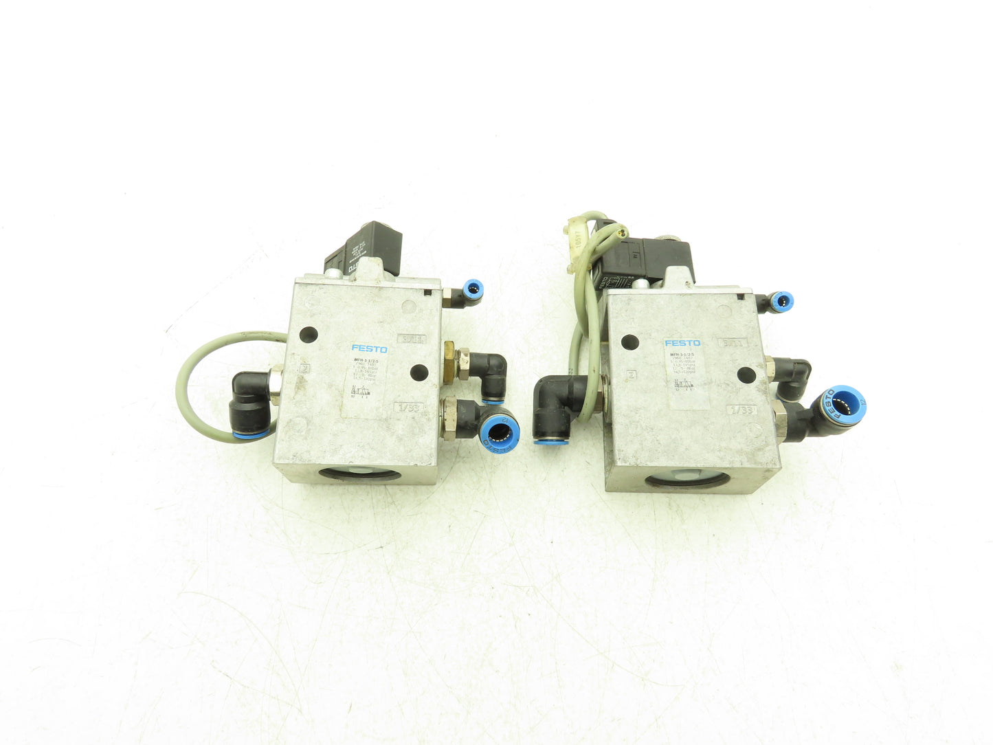 Festo MFH-3-1/2-S Pneumatic Solenoid Valve 3/2-way 24VDC G1/8" Lot of 2