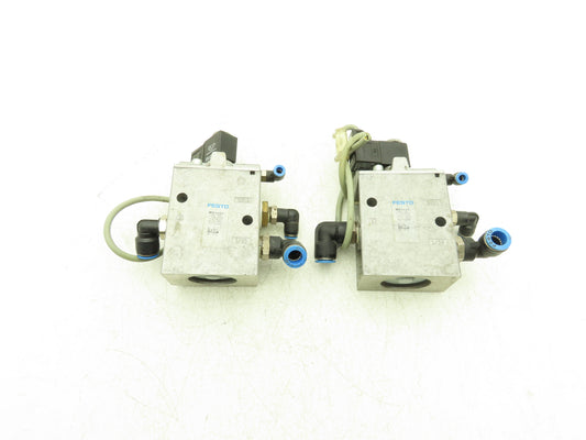 Festo MFH-3-1/2-S Pneumatic Solenoid Valve 3/2-way 24VDC G1/8" Lot of 2
