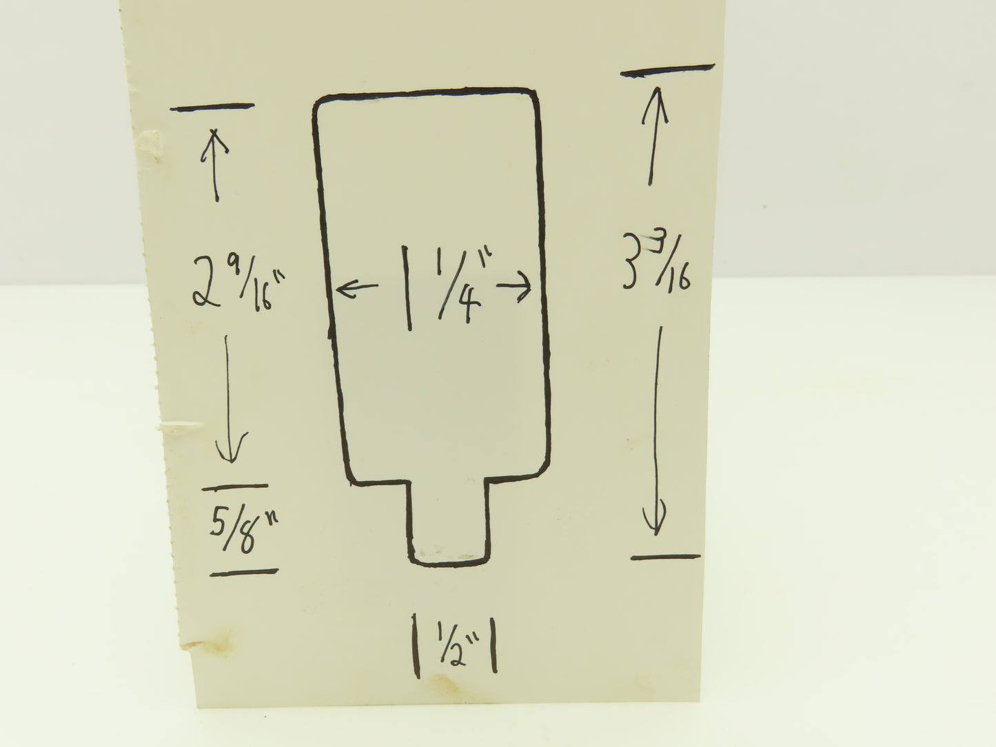 Press Brake Blank Die 14" Long 2-5/8" High 1-1/4" Wide 5/8" x 1/2" Tang