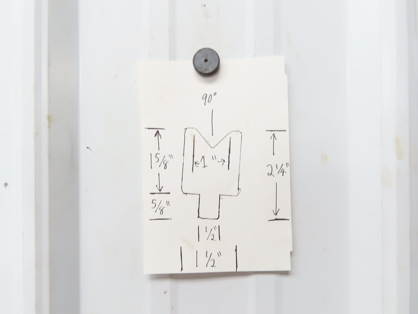 Press Brake Die 122-3/4" Long 90° 1" V With 1/2 x 5/8" Shank