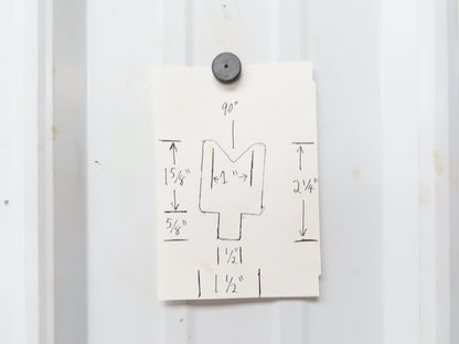 Press Brake Die 122-3/4" Long 90° 1" V With 1/2 x 5/8" Shank