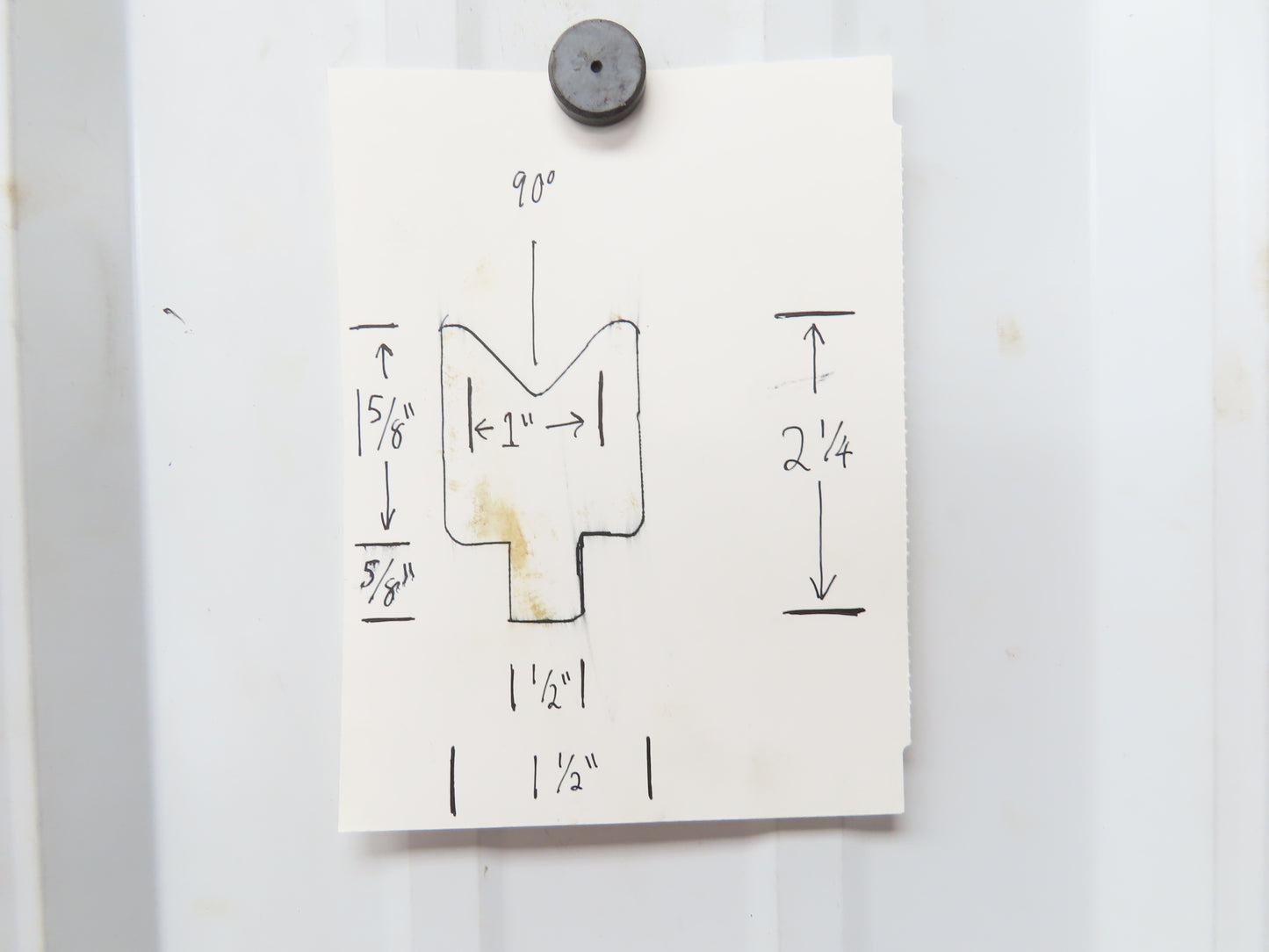 Press Brake Die 143-1/2" Long 90° 1" V With 1/2 x 5/8" Shank