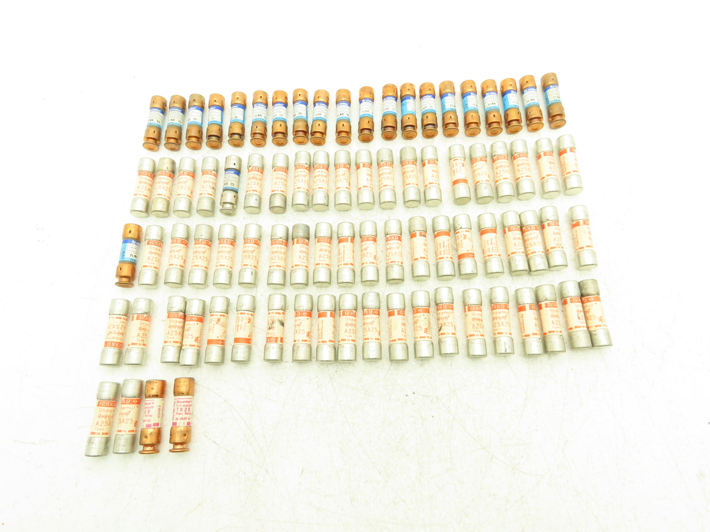 Littlefuse FLNR-25 Fuse 25 Amp 250V Class RK5 Amp Trap Mixed Lot of 84