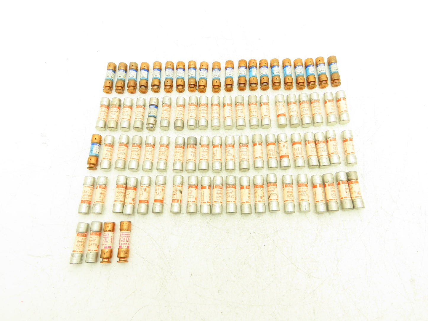 Littlefuse FLNR-25 Fuse 25 Amp 250V Class RK5 Amp Trap Mixed Lot of 84